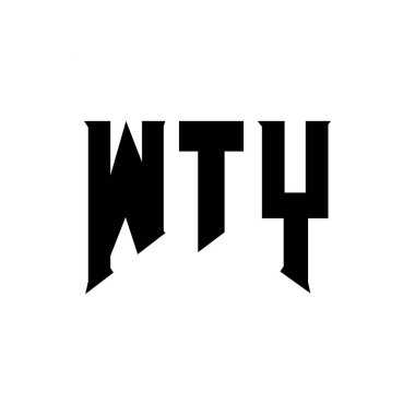 Teknoloji şirketi için WTY mektup logosu tasarımı. WTY logo tasarımı siyah ve beyaz renk kombinasyonu. WTY logosu, WTY vektörü, WTY tasarımı, WTY simgesi, WTY alfabesi. WTY tipografi logosu tasarımı