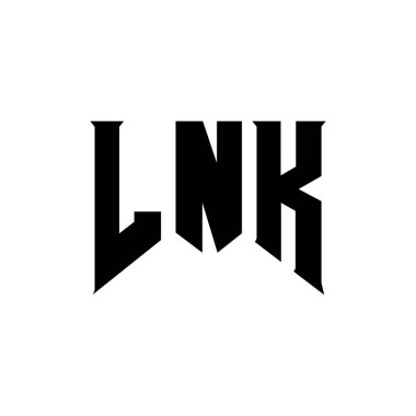 Teknoloji şirketi için LNK mektup logosu tasarımı. LNK logo tasarımı siyah ve beyaz renk kombinasyonu. LNK logosu, LNK vektörü, LNK tasarımı, LNK simgesi, LNK alfabesi. LNK tipografi logosu tasarımı