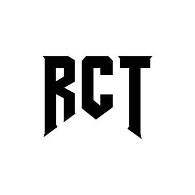 Teknoloji şirketi için RCT mektup logosu tasarımı. RCT logo tasarımı siyah ve beyaz renk kombinasyonu. RCT logosu, RCT vektörü, RCT tasarımı, RCT simgesi, RCT alfabesi. RCT tipografi logosu tasarımı