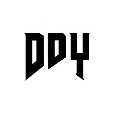 Teknoloji şirketi için DDY mektup logosu tasarımı. DDY logo tasarımı siyah ve beyaz renk kombinasyonu. DDY logosu, DDY vektörü, DDY tasarımı, DDY simgesi, DDY alfabesi. DDY tipografi logosu tasarımı