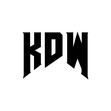 Teknoloji şirketi için KDW harf logosu tasarımı. KDW logo tasarımı siyah ve beyaz renk kombinasyonu. KDW logosu, KDW vektörü, KDW tasarımı, KDW simgesi, KDW alfabesi. KDW tipografi logosu tasarımı