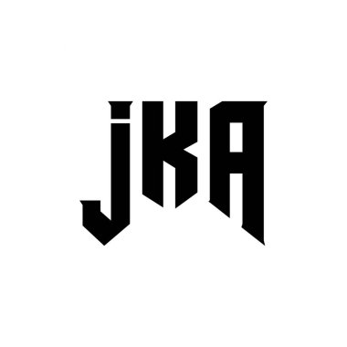 JKA letter logo design for technology company. JKA logo design black and white color combination. JKA logo, JKA vector, JKA design, JKA icon, JKA alphabet. JKA typography logo design clipart