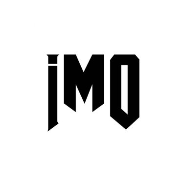 Teknoloji şirketi için IMO mektup logosu tasarımı. IMO logo tasarımı siyah ve beyaz renk kombinasyonu. IMO logosu, IMO vektörü, IMO tasarımı, IMO simgesi, IMO alfabesi. IMO tipografi logosu tasarımı