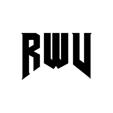 Teknoloji şirketi için RWV harf logosu tasarımı. RWV logo tasarımı siyah ve beyaz renk kombinasyonu. RWV logosu, RWV vektörü, RWV tasarımı, RWV simgesi, RWV alfabesi. RWV tipografi logosu tasarımı