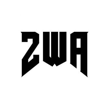 Teknoloji şirketi için ZWA mektup logosu tasarımı. ZWA logo tasarımı siyah ve beyaz renk kombinasyonu. ZWA logosu, ZWA vektörü, ZWA tasarımı, ZWA simgesi, ZWA alfabesi. ZWA tipografi logosu tasarımı