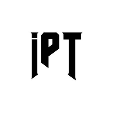 IPT letter logo design for technology company. IPT logo design black and white color combination. IPT logo, IPT vector, IPT design, IPT icon, IPT alphabet. IPT typography logo design clipart