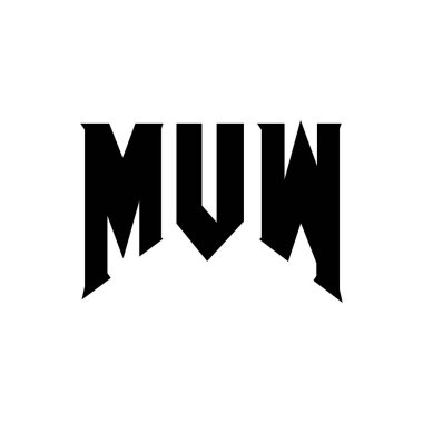 Teknoloji şirketi için MVW harf logosu tasarımı. MVW logo tasarımı siyah ve beyaz renk kombinasyonu. MVW logosu, MVW vektörü, MVW tasarımı, MVW simgesi, MVW alfabesi. MVW tipografi logosu tasarımı