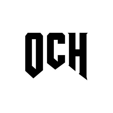 Teknoloji şirketi için OCH mektup logosu tasarımı. OCH logo tasarımı siyah ve beyaz renk kombinasyonu. OCH logosu, OCH vektörü, OCH tasarımı, OCH simgesi, OCH alfabesi. OCH tipografi logosu tasarımı