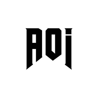 Teknoloji şirketi için AOI harf logosu tasarımı. AOI logo tasarımı siyah ve beyaz renk kombinasyonu. AOI logosu, AOI vektörü, AOI tasarımı, AOI simgesi, AOI alfabesi. AOI tipografi logosu tasarımı.