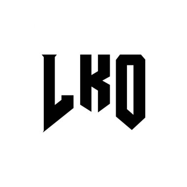 LKO letter logo design for technology company. LKO logo design black and white color combination. LKO logo, LKO vector, LKO design, LKO icon, LKO alphabet. LKO typography logo design clipart