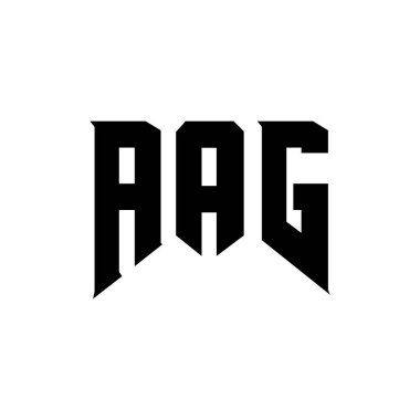 Teknoloji şirketi için AAG harf logosu tasarımı. AAG logo tasarımı siyah ve beyaz renk kombinasyonu. AAG logosu, AAG vektörü, AAG tasarımı, AAG simgesi, AAG alfabesi. AAG tipografi logo tasarımı.