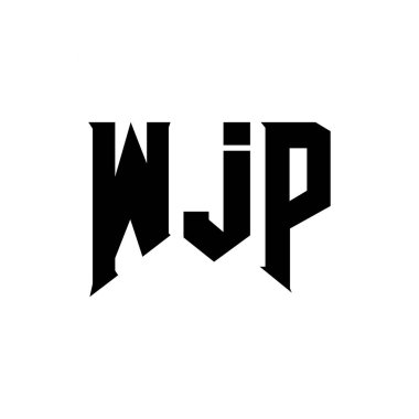 Teknoloji şirketi için WJP mektup logosu tasarımı. WJP logosu siyah ve beyaz renk kombinasyonu tasarladı. WJP logosu, WJP vektörü, WJP tasarımı, WJP simgesi, WJP alfabesi. WJP tipografi logosu tasarımı