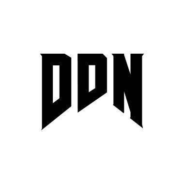 Teknoloji şirketi için DDN harf logosu tasarımı. DDN logo tasarımı siyah ve beyaz renk kombinasyonu. DDN logosu, DDN vektörü, DDN tasarımı, DDN simgesi, DDN alfabesi. DDN tipografi logosu tasarımı