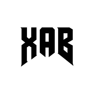 Teknoloji şirketi için XAB harf logosu tasarımı. XAB logo tasarımı siyah ve beyaz renk kombinasyonu. XAB logosu, XAB vektörü, XAB tasarımı, XAB simgesi, XAB alfabesi. XAB tipografi logosu tasarımı