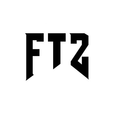 Teknoloji şirketi için FTZ harf logosu tasarımı. FTZ logo tasarımı siyah ve beyaz renk kombinasyonu. FTZ logosu, FTZ vektörü, FTZ tasarımı, FTZ simgesi, FTZ alfabesi. FTZ tipografi logosu tasarımı