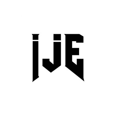 Teknoloji şirketi için IJE mektup logosu tasarımı. IJE logo tasarımı siyah ve beyaz renk kombinasyonu. IJE logosu, IJE vektörü, IJE tasarımı, IJE simgesi, IJE alfabesi. IJE tipografi logosu tasarımı