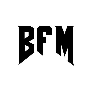 Teknoloji şirketi için BFM mektup logosu tasarımı. BFM logo tasarımı siyah ve beyaz renk kombinasyonu. BFM logosu, BFM vektörü, BFM tasarımı, BFM simgesi, BFM alfabesi. BFM tipografi logosu tasarımı.