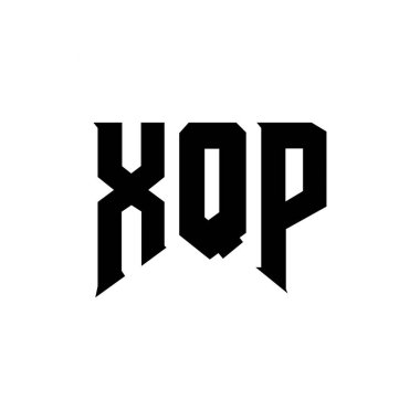 Teknoloji şirketi için XQP harf logosu tasarımı. XQP logo tasarımı siyah ve beyaz renk kombinasyonu. XQP logosu, XQP vektörü, XQP tasarımı, XQP simgesi, XQP alfabesi. XQP tipografi logosu tasarımı