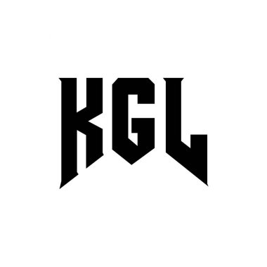 Teknoloji şirketi için KGL harf logosu tasarımı. KGL logo tasarımı siyah ve beyaz renk kombinasyonu. KGL logosu, KGL vektörü, KGL tasarımı, KGL simgesi, KGL alfabesi. KGL tipografi logo tasarımı