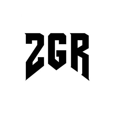 Teknoloji şirketi için ZGR harf logosu tasarımı. ZGR logo tasarımı siyah ve beyaz renk kombinasyonu. ZGR logosu, ZGR vektörü, ZGR tasarımı, ZGR simgesi, ZGR alfabesi. ZGR tipografi logosu tasarımı