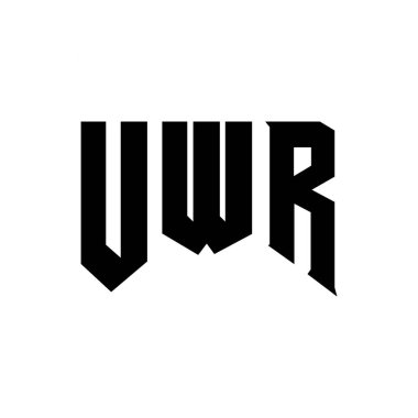 Teknoloji şirketi için UWR harf logosu tasarımı. UWR logo tasarımı siyah ve beyaz renk kombinasyonu. UWR logosu, UWR vektörü, UWR tasarımı, UWR simgesi, UWR alfabesi. UWR tipografi logosu tasarımı