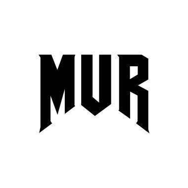 Teknoloji şirketi için MUR mektup logosu tasarımı. MUR logo tasarımı siyah ve beyaz renk kombinasyonu. MUR logosu, MUR vektörü, MUR tasarımı, MUR simgesi, MUR alfabesi. MUR tipografi logosu tasarımı