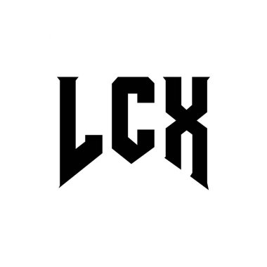 Teknoloji şirketi için LCX harf logosu tasarımı. LCX logo tasarımı siyah ve beyaz renk kombinasyonu. LCX logosu, LCX vektörü, LCX tasarımı, LCX simgesi, LCX alfabesi. LCX tipografi logosu tasarımı