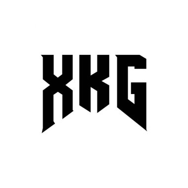 Teknoloji şirketi için XKG harf logosu tasarımı. XKG logo tasarımı siyah ve beyaz renk kombinasyonu. XKG logosu, XKG vektörü, XKG tasarımı, XKG simgesi, XKG alfabesi. XKG tipografi logo tasarımı