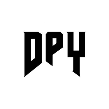 Teknoloji şirketi için DPY mektup logosu tasarımı. DPY logo tasarımı siyah ve beyaz renk kombinasyonu. DPY logosu, DPY vektörü, DPY tasarımı, DPY simgesi, DPY alfabesi. DPY tipografi logosu tasarımı