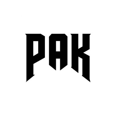 Teknoloji şirketi için PAK mektup logosu tasarımı. PAK logosu siyah-beyaz renk kombinasyonu tasarladı. PAK logosu, PAK vektörü, PAK tasarımı, PAK simgesi, PAK alfabesi. PAK tipografi logosu tasarımı