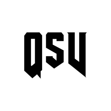 Teknoloji şirketi için QSV harf logosu tasarımı. QSV logo tasarımı siyah ve beyaz renk kombinasyonu. QSV logosu, QSV vektörü, QSV tasarımı, QSV simgesi, QSV alfabesi. QSV tipografi logosu tasarımı