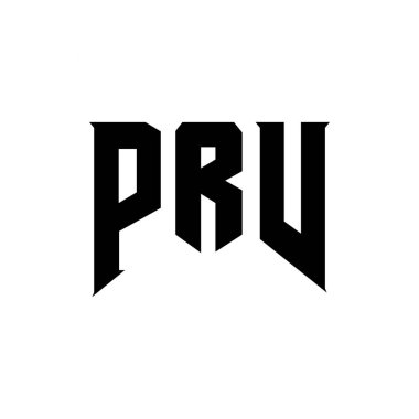 Teknoloji şirketi için PRV mektup logosu tasarımı. PRV logo tasarımı siyah ve beyaz renk kombinasyonu. PRV logosu, PRV vektörü, PRV tasarımı, PRV simgesi, PRV alfabesi. PRV tipografi logosu tasarımı