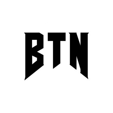 BTN letter logo design for technology company. BTN logo design black and white color combination. BTN logo, BTN vector, BTN design, BTN icon, BTN alphabet. BTN typography logo design. clipart