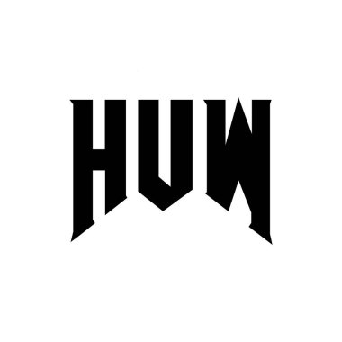 Teknoloji şirketi için HVW harf logosu tasarımı. HVW logo tasarımı siyah ve beyaz renk kombinasyonu. HVW logosu, HVW vektörü, HVW tasarımı, HVW simgesi, HVW alfabesi. HVW tipografi logosu tasarımı