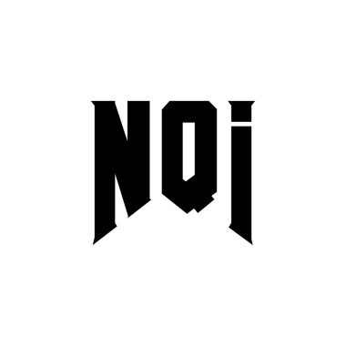 Teknoloji şirketi için NQI harf logosu tasarımı. NQI logo tasarımı siyah-beyaz renk kombinasyonu. NQI logosu, NQI vektörü, NQI tasarımı, NQI simgesi, NQI alfabesi. NQI tipografi logosu tasarımı