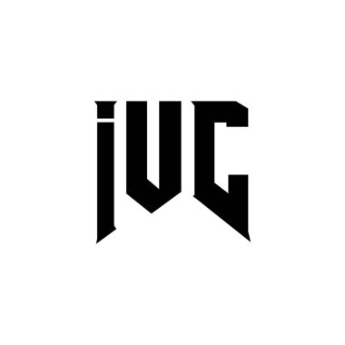 IUC letter logo design for technology company. IUC logo design black and white color combination. IUC logo, IUC vector, IUC design, IUC icon, IUC alphabet. IUC typography logo design clipart