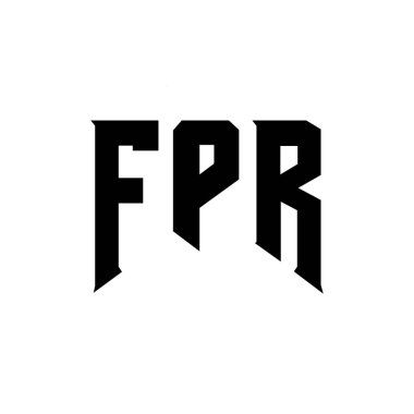 Teknoloji şirketi için FPR mektup logosu tasarımı. FPR logo tasarımı siyah-beyaz renk kombinasyonu. FPR logosu, FPR vektörü, FPR tasarımı, FPR simgesi, FPR alfabesi. FPR tipografi logosu tasarımı