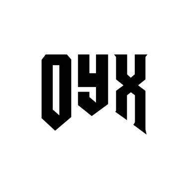 Teknoloji şirketi için OYX harf logosu tasarımı. OYX logo tasarımı siyah ve beyaz renk kombinasyonu. OYX logosu, OYX vektörü, OYX tasarımı, OYX simgesi, OYX alfabesi. OYX tipografi logosu tasarımı