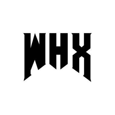 WHX 'in teknoloji şirketi için logo tasarımı. WHX logo tasarımı siyah ve beyaz renk kombinasyonu. WHX logosu, WHX vektörü, WHX tasarımı, WHX simgesi, whX alfabesi. WHX tipografi logosu tasarımı