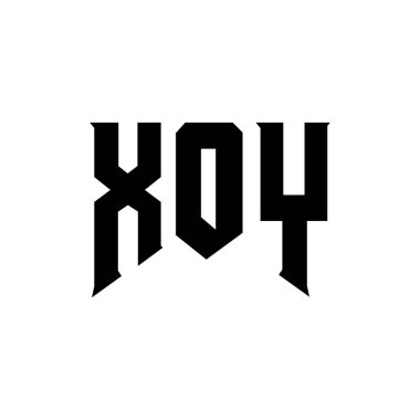 Teknoloji şirketi için XOY harf logosu tasarımı. XOY logo tasarımı siyah ve beyaz renk kombinasyonu. XOY logosu, XOY vektörü, XOY dizaynı, XOY simgesi, XOY alfabesi. XOY tipografi logosu tasarımı