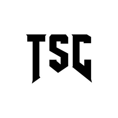 TSC letter logo design for technology company. TSC logo design black and white color combination. TSC logo, TSC vector, TSC design, TSC icon, TSC alphabet. TSC typography logo design clipart