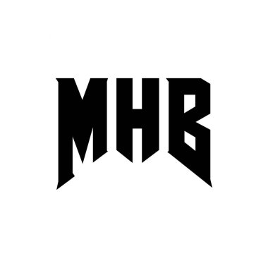 Teknoloji şirketi için MHB harf logosu tasarımı. MHB logo tasarımı siyah ve beyaz renk kombinasyonu. MHB logosu, MHB vektörü, MHB tasarımı, MHB simgesi, MHB alfabesi. MHB tipografi logosu tasarımı
