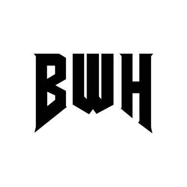 Teknoloji şirketi için BWH mektup logosu tasarımı. BWH logo tasarımı siyah ve beyaz renk kombinasyonu. BWH logosu, BWH vektörü, BWH dizaynı, BWH simgesi, BWH alfabesi. BWH tipografi logo tasarımı.
