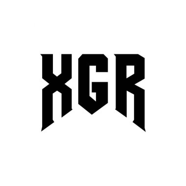 Teknoloji şirketi için XGR harf logosu tasarımı. XGR logo tasarımı siyah ve beyaz renk kombinasyonu. XGR logosu, XGR vektörü, XGR dizaynı, XGR simgesi, XGR alfabesi. XGR tipografi logosu tasarımı