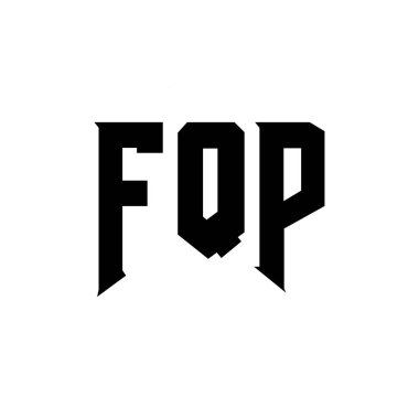 Teknoloji şirketi için FQP harf logosu tasarımı. FQP logo tasarımı siyah ve beyaz renk kombinasyonu. FQP logosu, FQP vektörü, FQP tasarımı, FQP simgesi, FQP alfabesi. FQP tipografi logosu tasarımı