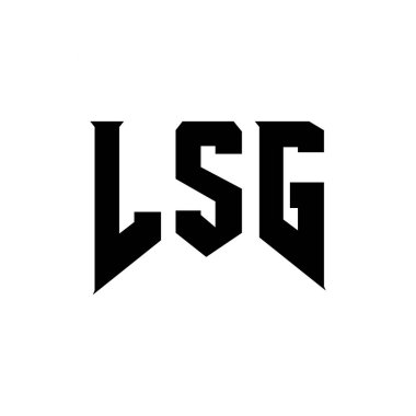 LSG letter logo design for technology company. LSG logo design black and white color combination. LSG logo, LSG vector, LSG design, LSG icon, LSG alphabet. LSG typography logo design clipart