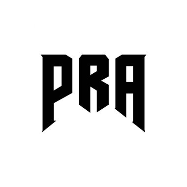 Teknoloji şirketi için PRA mektup logosu tasarımı. PRA logo tasarımı siyah ve beyaz renk kombinasyonu. PRA logosu, PRA vektörü, PRA tasarımı, PRA simgesi, PRA alfabesi. PRA tipografi logosu tasarımı