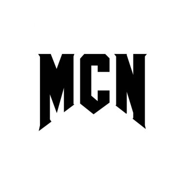 Teknoloji şirketi için MCN harf logosu tasarımı. MCN logo tasarımı siyah ve beyaz renk kombinasyonu. MCN logosu, MCN vektörü, MCN tasarımı, MCN simgesi, MCN alfabesi. MCN tipografi logosu tasarımı