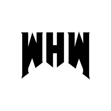 Teknoloji şirketi için logo tasarımı. Logo siyah-beyaz renk kombinasyonu. WHW logosu, whW vektörü, whW tasarımı, whW simgesi, whW alfabesi. WHW tipografi logosu tasarımı