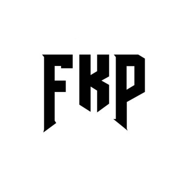 FKP letter logo design for technology company. FKP logo design black and white color combination. FKP logo, FKP vector, FKP design, FKP icon, FKP alphabet. FKP typography logo design clipart